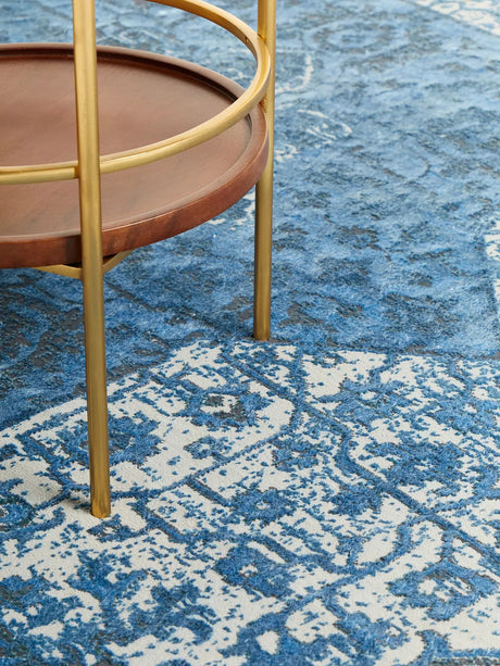 John Lewis & Partners Medallion Fade Traditional Rug L290 x W200cm - Blue - Kazoop 