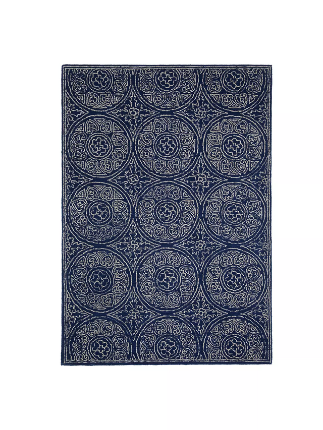 John Lewis & Partners Cadiz Rug L120 x W180cm - Blue - Kazoop 