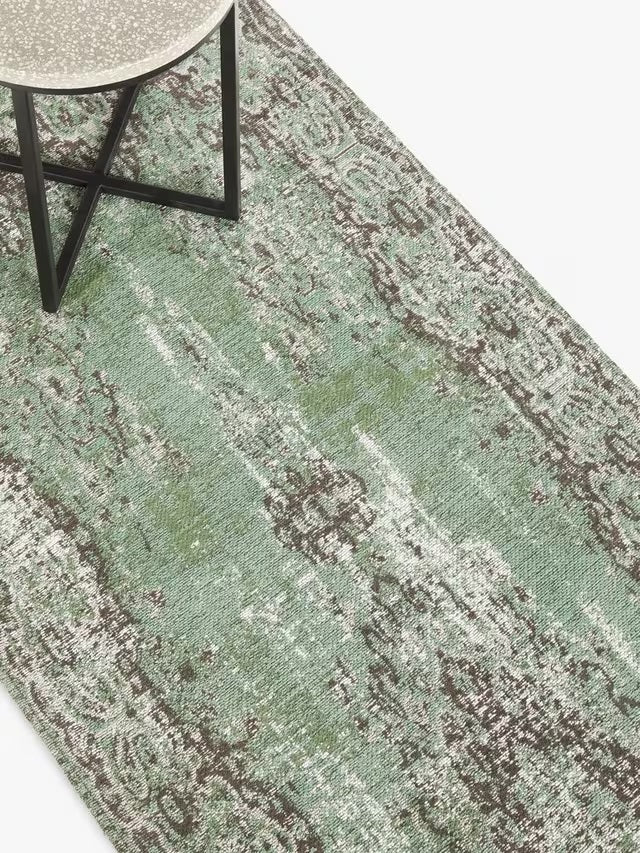 John Lewis Jaipur Traditional Cotton Runner Rug L240 x W70cm - Dusty Green