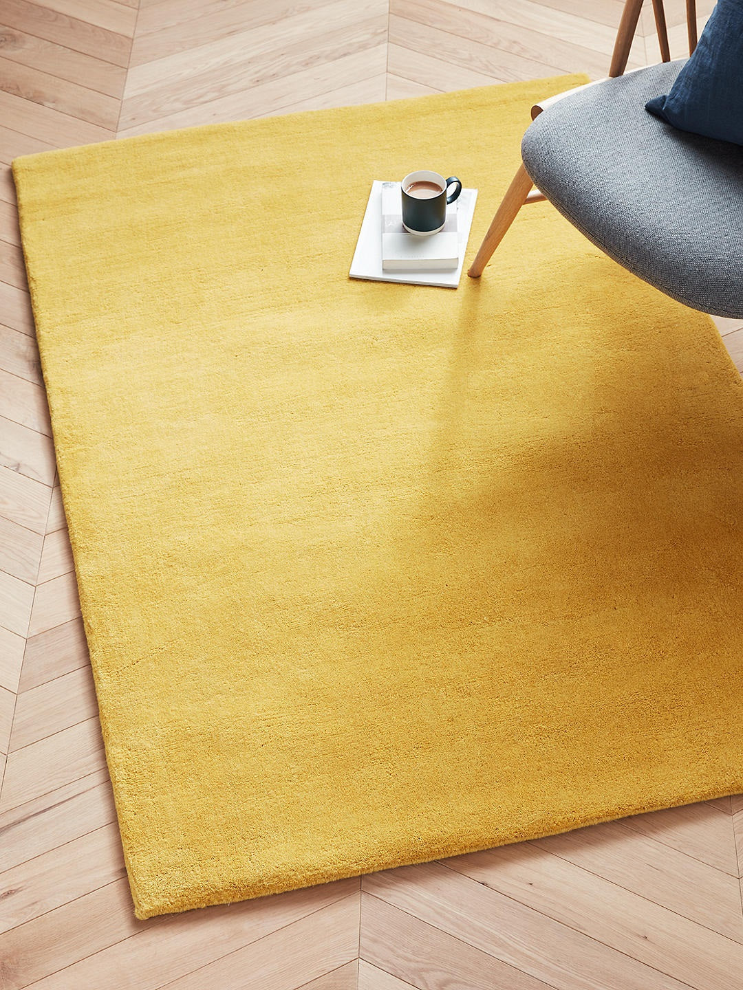 John Lewis Wellington 100% Wool Rug 300cm x 200cm - Saffron Yellow