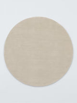 John Lewis Luxury Deep Pile Hand Woven Round Pure Wool Rug 180cm - Natural