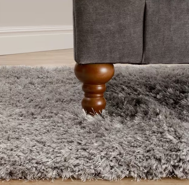 John Lewis Rhapsody Wool Blend Rectangular Shaggy Rug 290 x 200cm - Silver