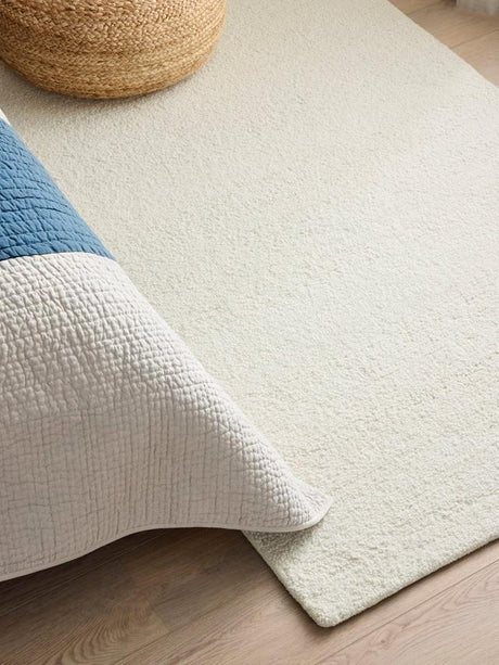 John Lewis Boucle 100% Wool Rectangular Hand Tufted Rug L180 x W120cm Ivory
