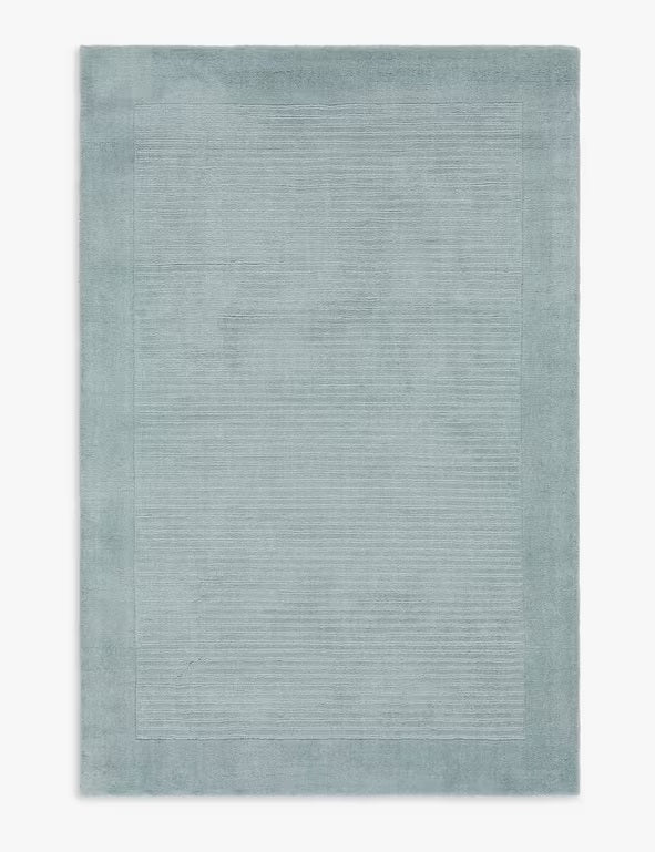 John Lewis Border Rectangular Hand Loomed Wool Rug L170 x W110cm - Blue