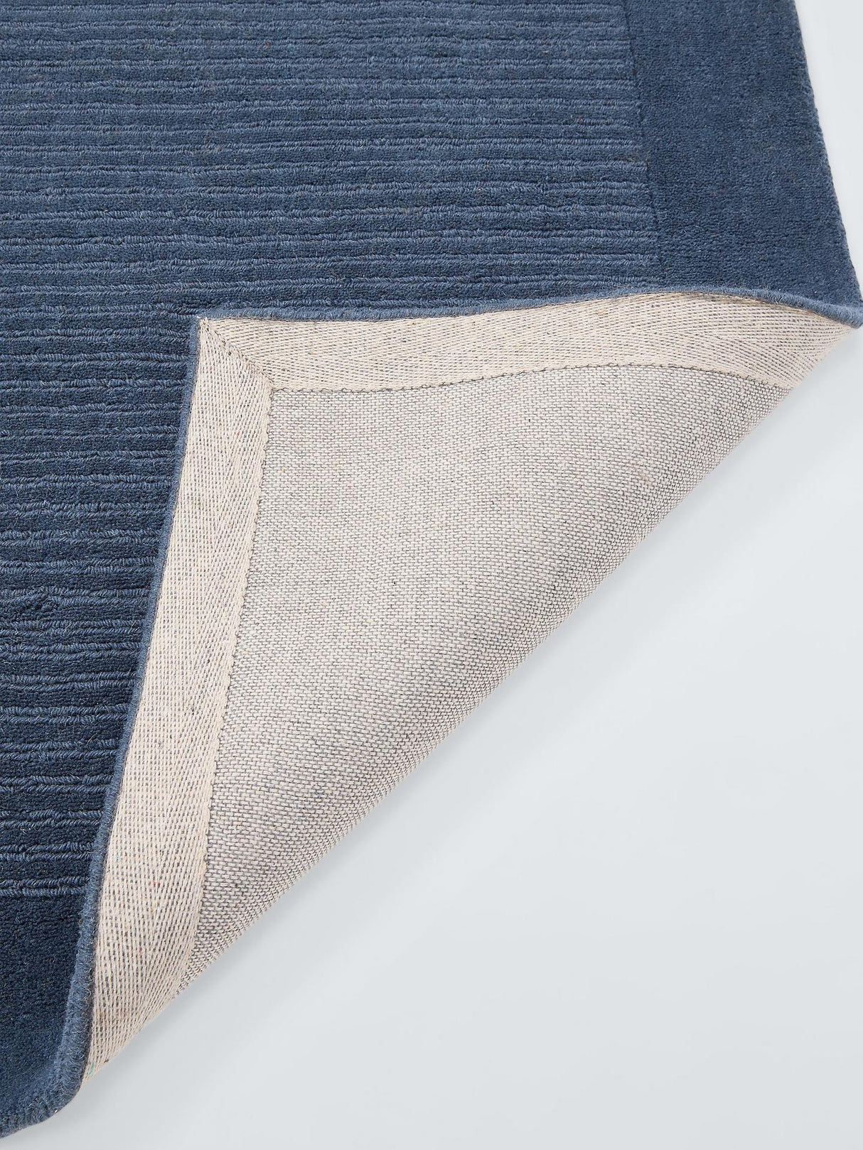 John Lewis ANYDAY Hand Loomed Border Wool Rug - Bluestone L170 x W110cm