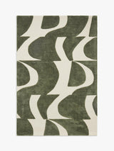 John Lewis Mellea Rectangular Hand Tufted Broken Wave Rug Green L240 x 170cm
