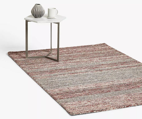 John Lewis Scandi Sketch Stripe Wool Blend Rug L300 x W200cm - Red/Multi - Kazoop 