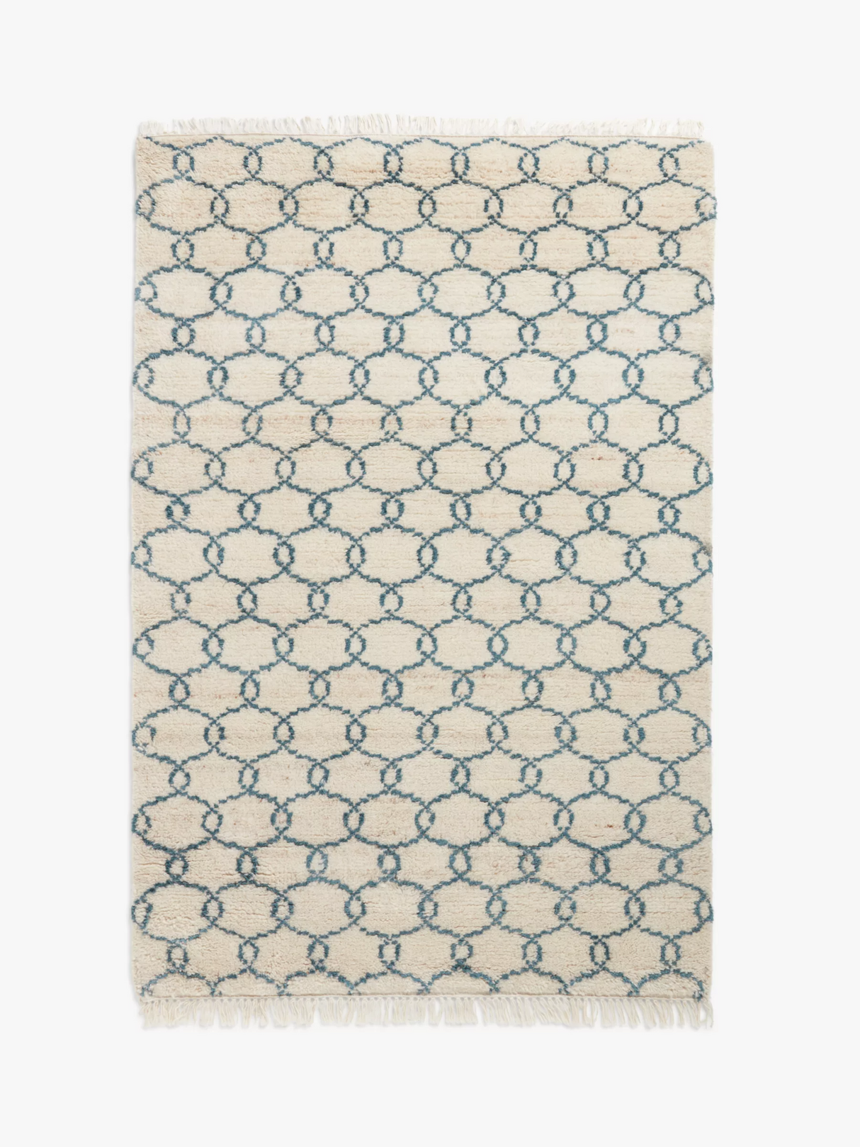 John Lewis & Partners Ogee Berber Style Rug 240 x 170cm - Teal - Kazoop 