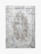 Gooch Luxury Distressed Traditional Medallion Rug L180 x W120cm - Silver