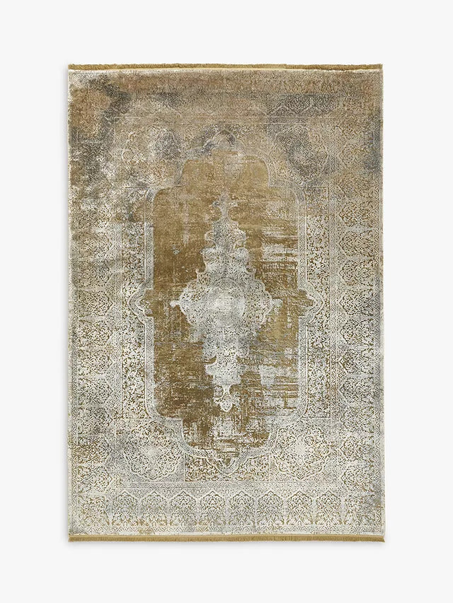 Gooch Luxury Distressed Medallion Traditional Rug L180 x W120cm - Bronze - Kazoop 