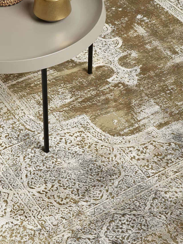 Gooch Luxury Distressed Medallion Traditional Rug L180 x W120cm - Bronze - Kazoop 