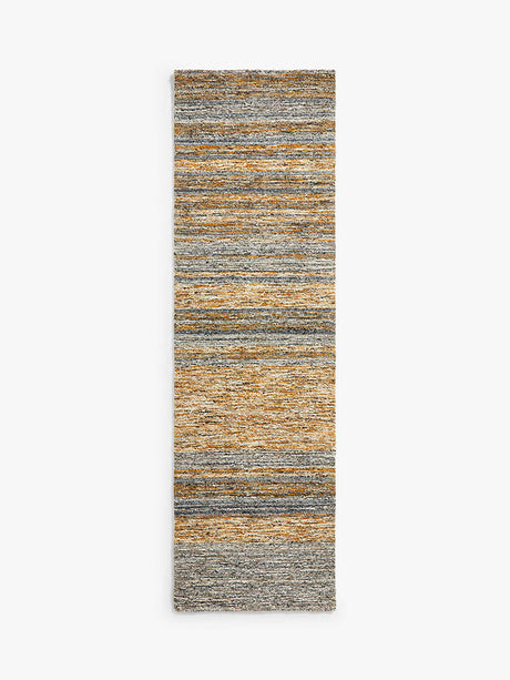 John Lewis & Partners Scandi Sketch Stripe Runner Rug L240 x W70cm - Saffron - Kazoop 