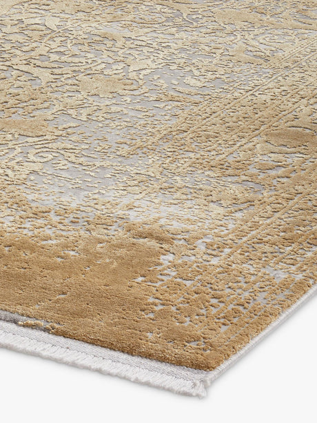 Gooch Luxury Gilver Rocco Lace Rectangular Traditional Rug Gold L180xW120 cm - Kazoop 