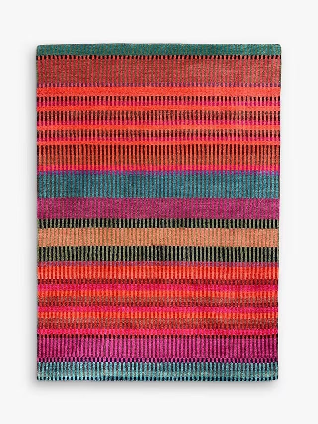 Margo Selby Bridge Stripe Rectangular Wool Pile Rug L180 x W120cm - Multi
