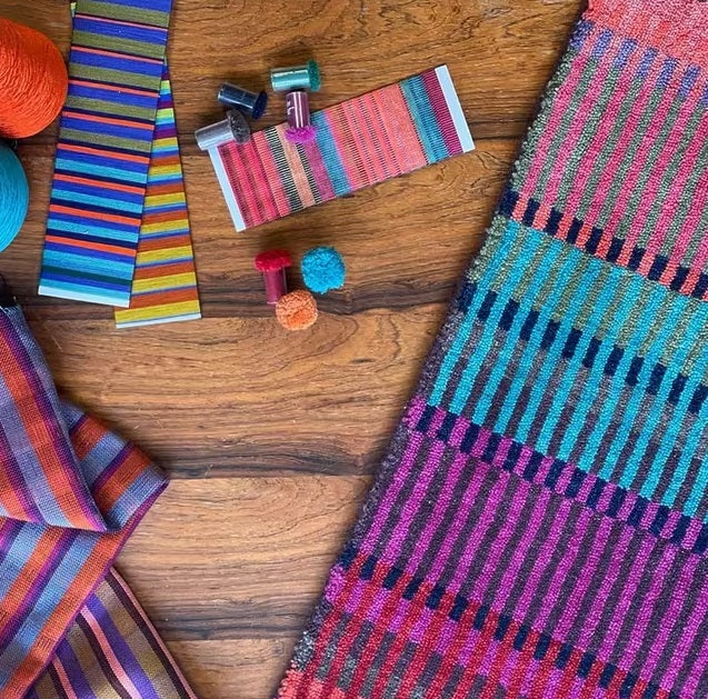 Margo Selby Bridge Stripe Rectangular Wool Pile Rug L180 x W120cm - Multi