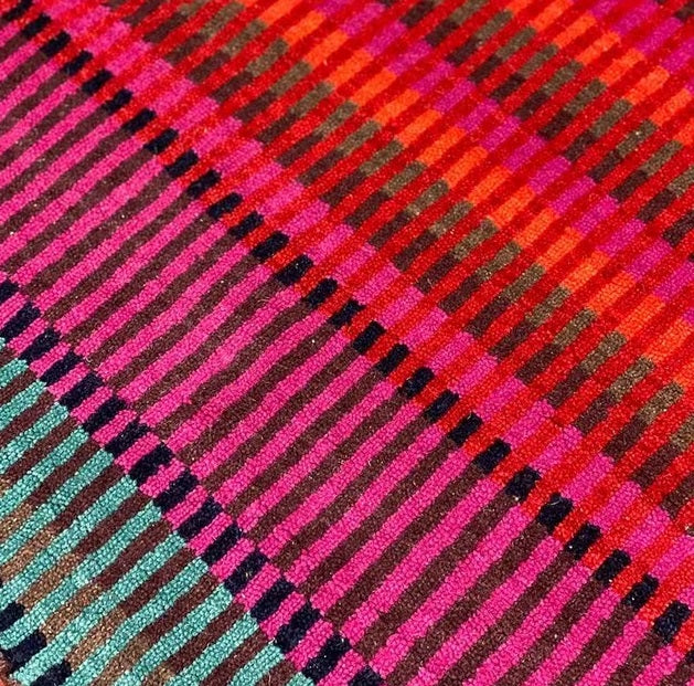 Margo Selby Bridge Stripe Rectangular Wool Pile Rug L180 x W120cm - Multi