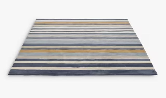 Harlequin Rosita Striped Rectangular Wool Rug L200 x W140cm - Blue/Multi