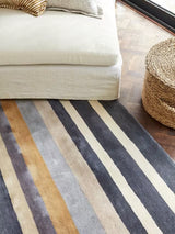 Harlequin Rosita Striped Rectangular Wool Rug L200 x W140cm - Blue/Multi