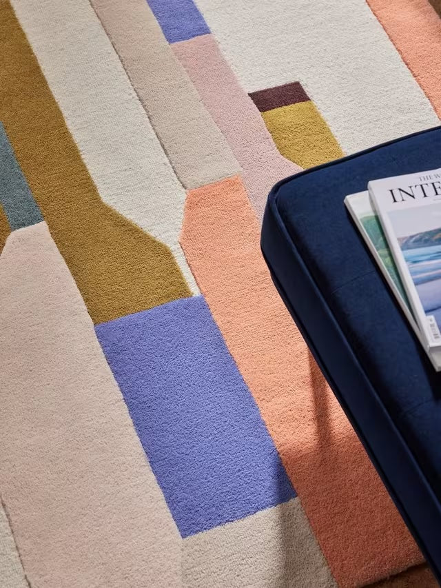 MADE Alonzo Rectangular Durable Wool Rug L170 x W120cm - Multicoloured