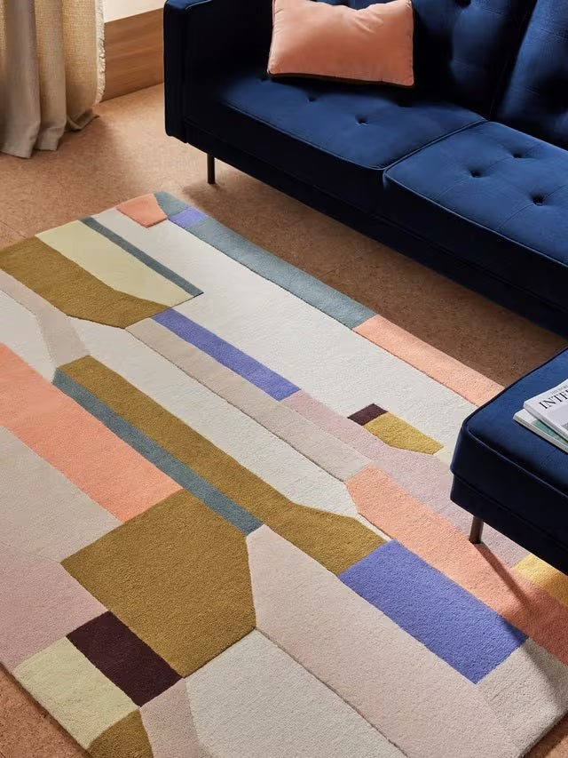 MADE Alonzo Rectangular Durable Wool Rug L170 x W120cm - Multicoloured
