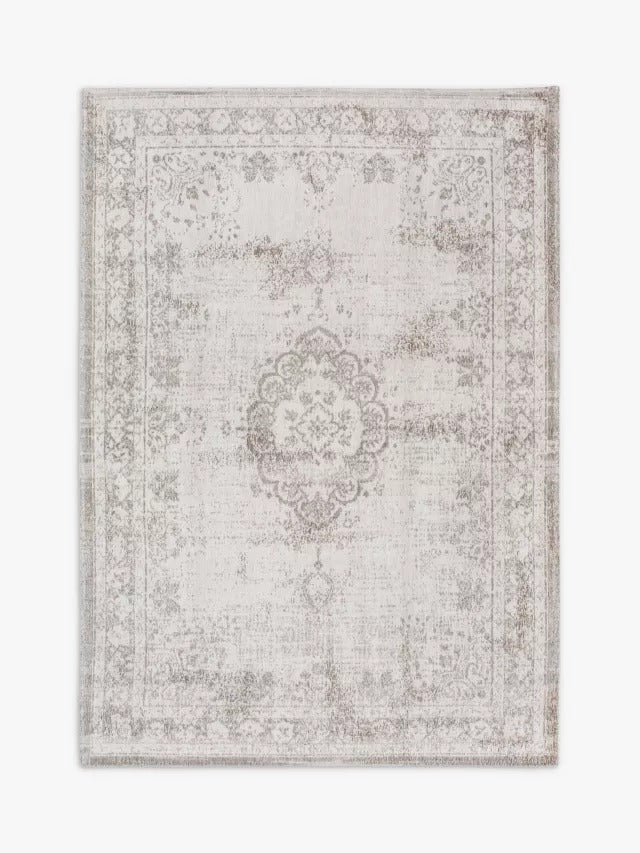 Louis De Poortere Medallion Polyester Rug L240 x W170 cm - Grey - Kazoop 