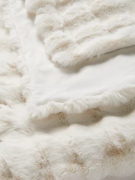 John Lewis Wave Fur Throw L200 x W150cm Polyester - Natural - Kazoop 