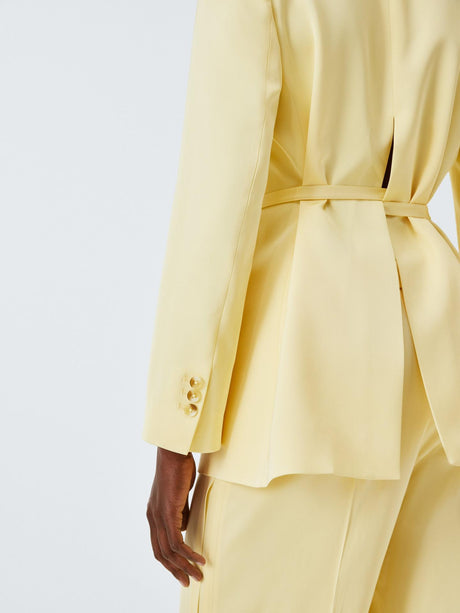 John Lewis Editions Tie Waist Womens Tailored Jacket Buttermilk - Size 14