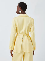 John Lewis Editions Tie Waist Womens Tailored Jacket Buttermilk - Size 18