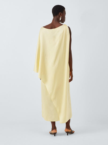 John Lewis Editions Linen Tencel Blend Clasp Detail Dress Pale Yellow - 10