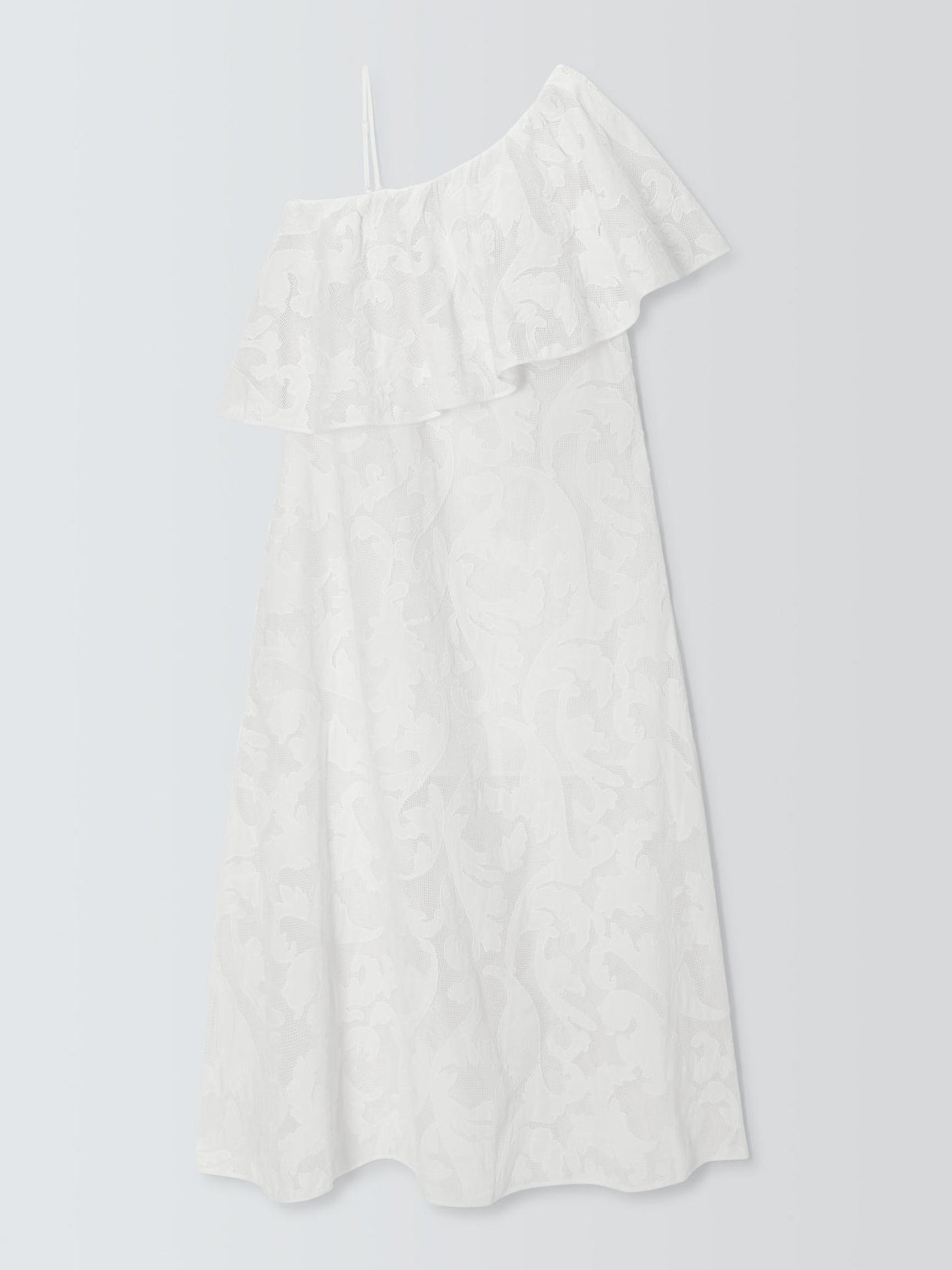 John Lewis Editions Floral Applique Cold Shoulder Cotton Maxi Dress White 10