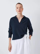 John Lewis Women's Cashmere Regular V-Neck Collar Jumper - Blue - Size 10