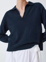 John Lewis Women's Cashmere Regular V-Neck Collar Jumper - Blue - Size 10