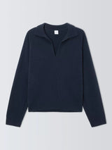 John Lewis Women's Cashmere Regular V-Neck Collar Jumper - Blue - Size 10