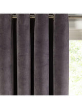 John Lewis Velvet Pair Lined Eyelet Curtains - Steel - W167 x Drop 228cm