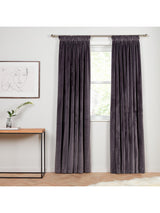 John Lewis Velvet Pair Lined Pencil Pleat Curtains Steel W167 x Drop 182cm