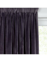 John Lewis Velvet Pair Lined Pencil Pleat Curtains Steel W167 x Drop 182cm