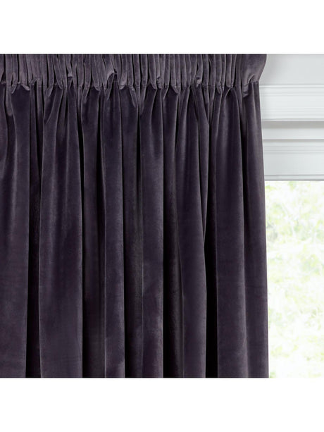 John Lewis Velvet Pair Lined Pencil Pleat Curtains Steel W167 x Drop 182cm