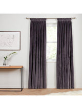 John Lewis Velvet Pair Lined Pencil Pleat Curtains W228 x Drop 137cm - Steel
