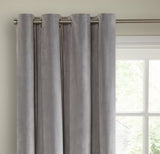 John Lewis Velvet Pair Lined Eyelet Curtains W228 x Drop 274cm - Silver