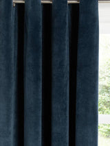 John Lewis Velvet Pair Lined Eyelet Curtains - Navy - W228 x Drop 274cm