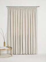 John Lewis Velvet Pair Lined Pencil Pleat Curtains W167 x D182cm - Champagne