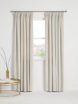 John Lewis Velvet Pair Lined Pencil Pleat Curtains W167 x D182cm - Champagne