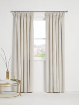 John Lewis Velvet Pair Lined Pencil Pleat Curtains 228 x 228cm - Champagne