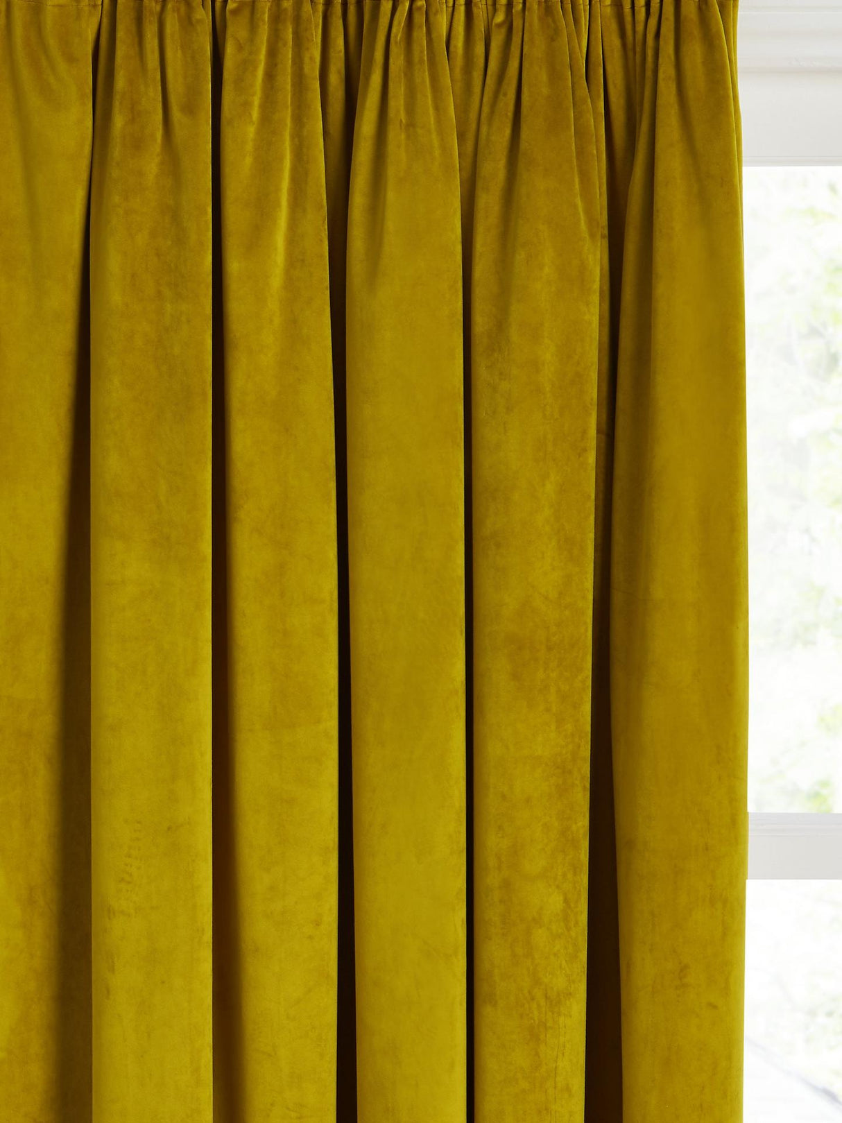 Velvet Pair Polyester Lined Pencil Pleat Curtains Gold - W228 x Drop 137cm