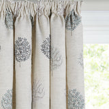 John Lewis Mini Olive Tree Lined Pencil Pleat Curtain 228 x 182cm - Duck Egg