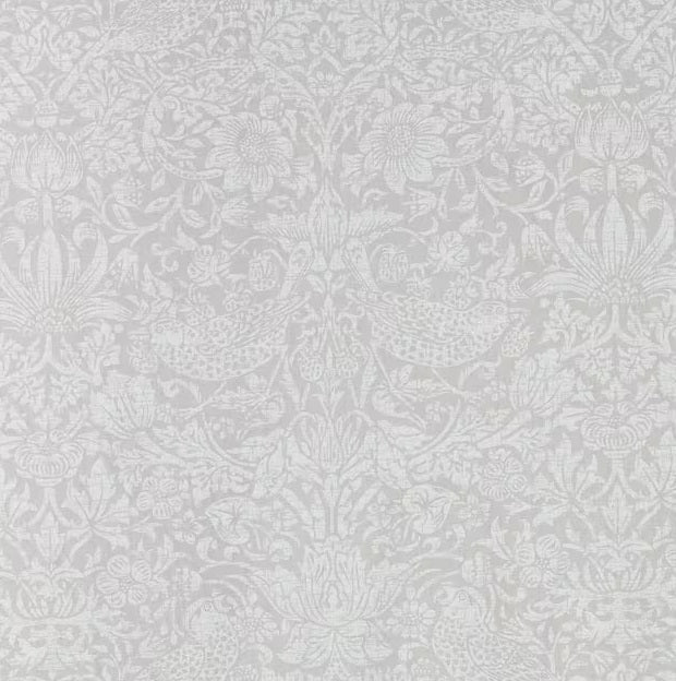 Morris & Co. Strawberry Thief Lined Pencil Pleat Curtains 167x182cm Natural