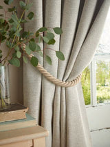 Laura Ashley Milbourne Lined Eyelet Curtains W162 x D137cm - Truffle Natural