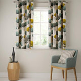 Sanderson Dandelion Clocks Pair Lined Eyelet Curtains W167 x D182cm - Aqua