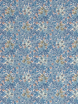 Morris & Co. Bower Lined Pencil Pleat Curtains Indigo/Pearwood W167 x 182cm