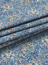 Morris & Co. Bower Lined Pencil Pleat Curtains Indigo/Pearwood W167 x 182cm